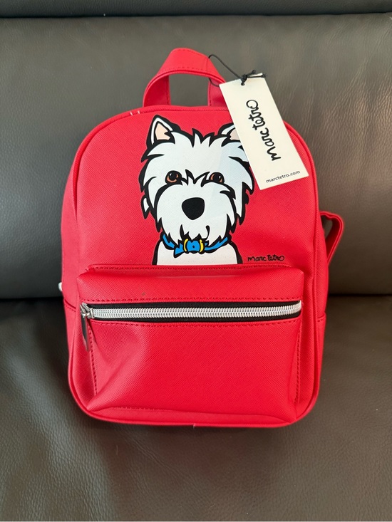 Marc Tetro Handbags - NWT Marc Tetro Westie Dog White Terrier Dog Backpack Red